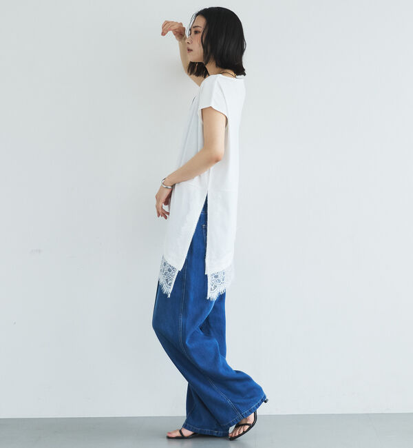 Doux archives「【イージーケア／接触冷感】イレヘムレースフレンチＴＯＰＳ」|タンクトップ|