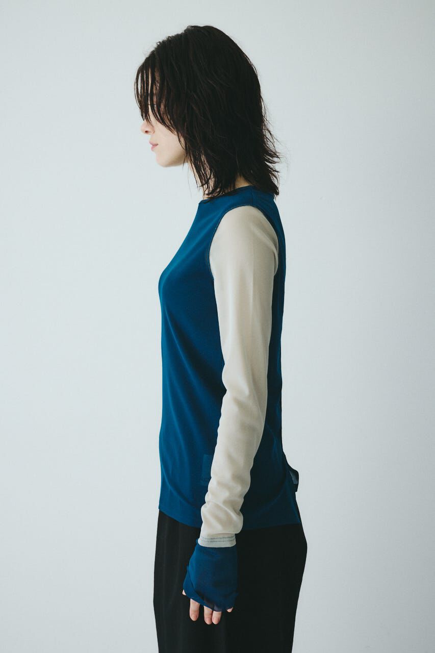 HeRIN.CYE「Bi color mesh inner tops」|Tシャツ・カットソー|