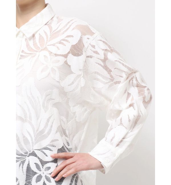 ELENDEEK「LEAVES PATTERN LACE SH」|シャツ・ブラウス|