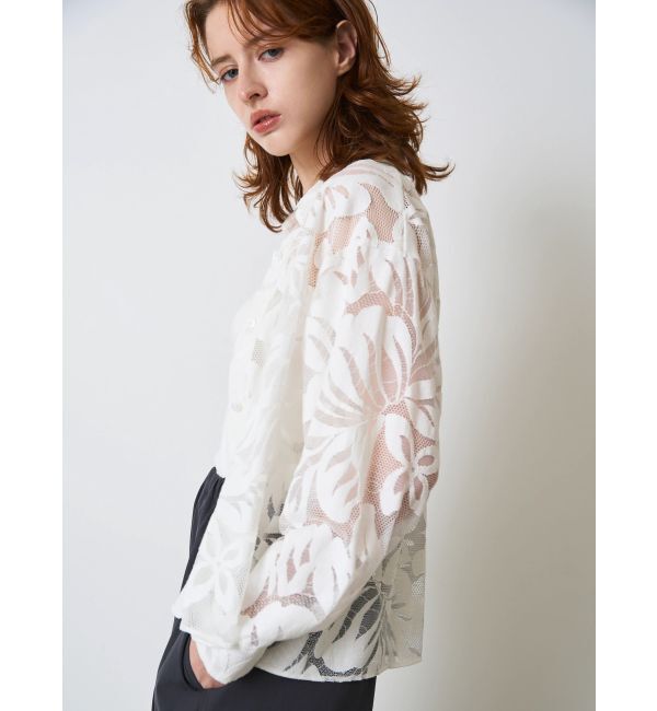 ELENDEEK「LEAVES PATTERN LACE SH」|シャツ・ブラウス|