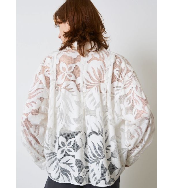 ELENDEEK「LEAVES PATTERN LACE SH」|シャツ・ブラウス|