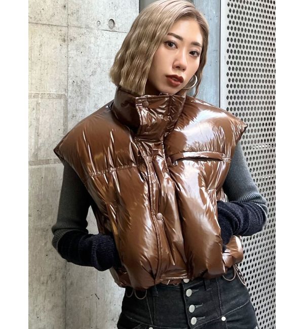 EMODA「コンパクトパッファーダウンベスト」|ダウンベスト・ベスト|ブラウン