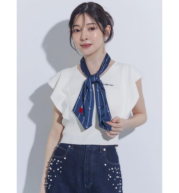 MERCURYDUO「U.S. POLO ASSN.別注スカーフセットラッフルリブニット」|ニット・セーター|