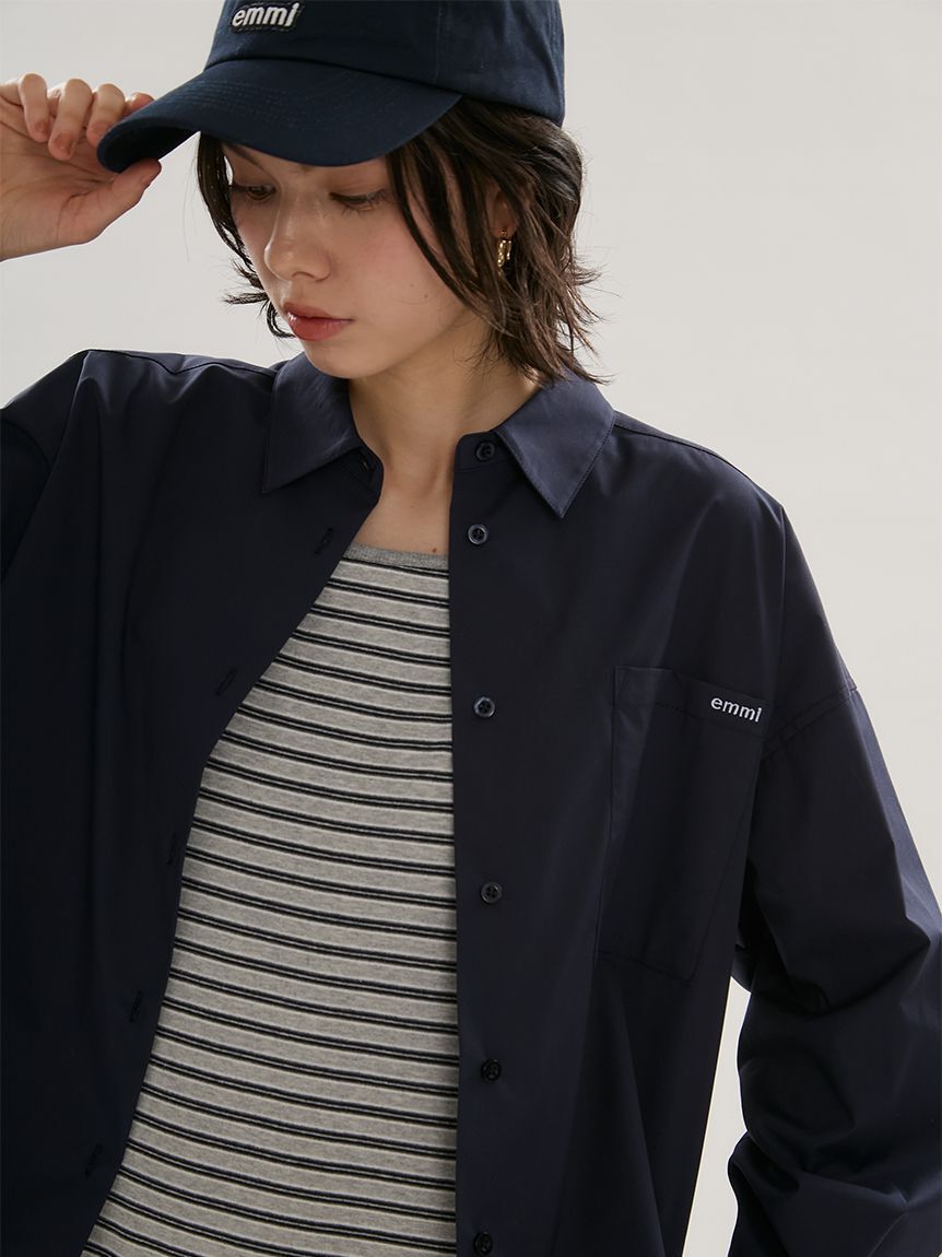 emmi atelier「emmiロゴコクーンシルエットシャツ」|シャツ・ブラウス|