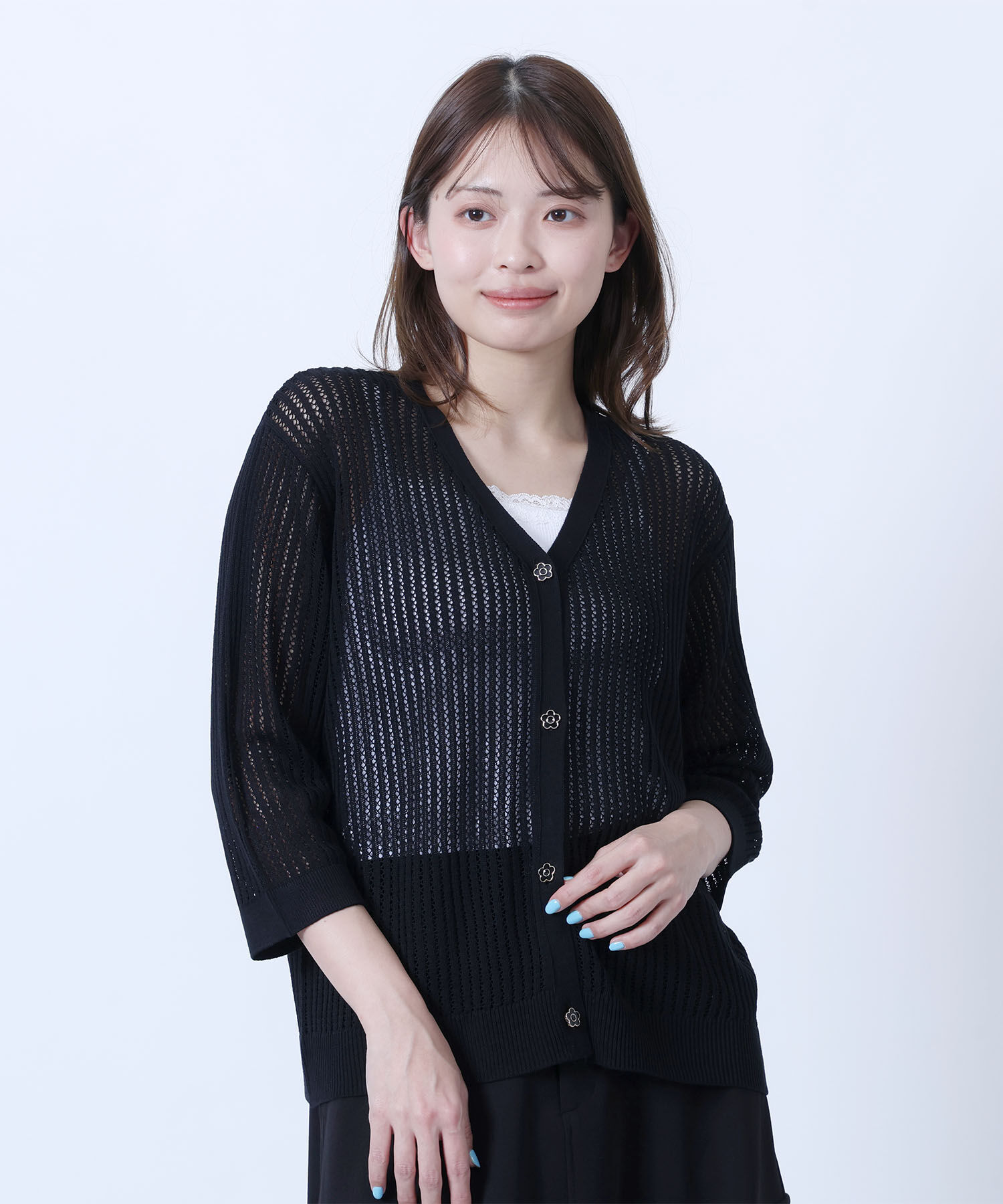MARY QUANT「ライトメッシュ カーディガン」|カーディガン|