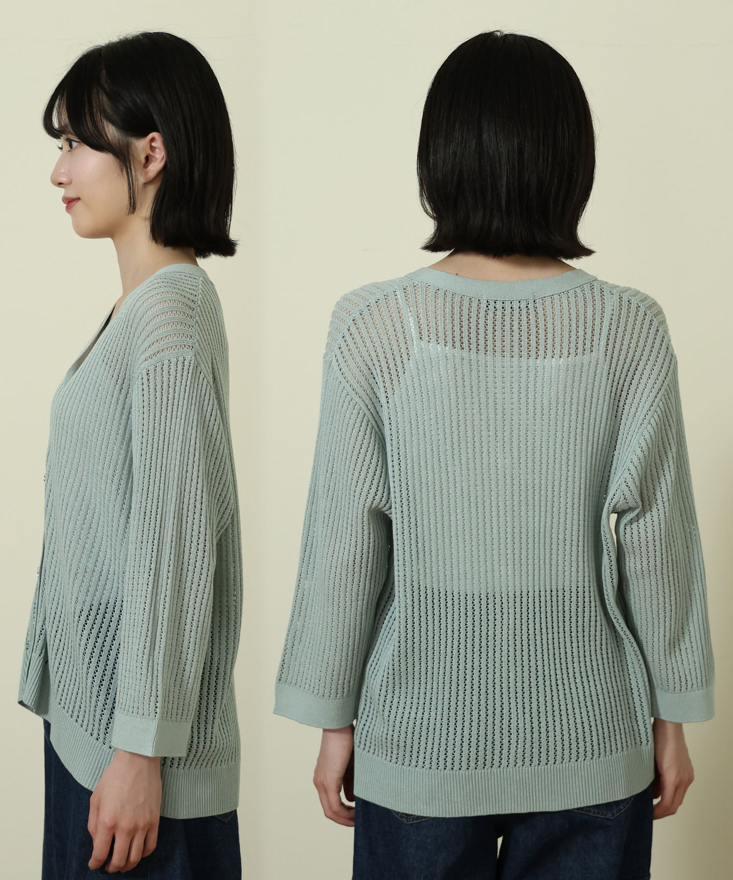 MARY QUANT「ライトメッシュ カーディガン」|カーディガン|