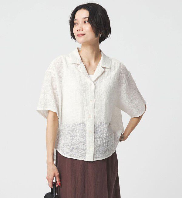 UNITED ARROWS green label relaxing「ジャガード シャツ」|シャツ・ブラウス|OFF WHITE