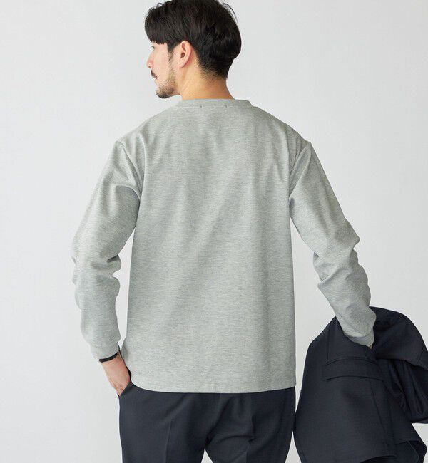 SHIPS「【WEB限定】SHIPS:〈抗菌防臭〉ワンポイントロゴ ハイゲージバーズアイ ダブルフェイス 長袖Tシャツ」|Tシャツ・カットソー|
