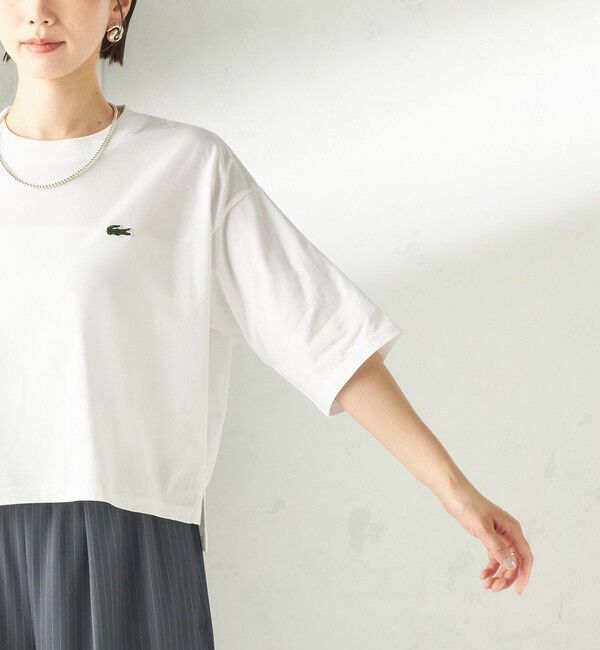 SHIPS for women「《一部追加》【SHIPS別注】LACOSTE:〈手洗い可能〉五分袖 TEE」|Tシャツ・カットソー|