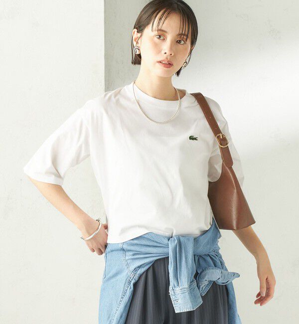 SHIPS for women「《一部追加》【SHIPS別注】LACOSTE:〈手洗い可能〉五分袖 TEE」|Tシャツ・カットソー|
