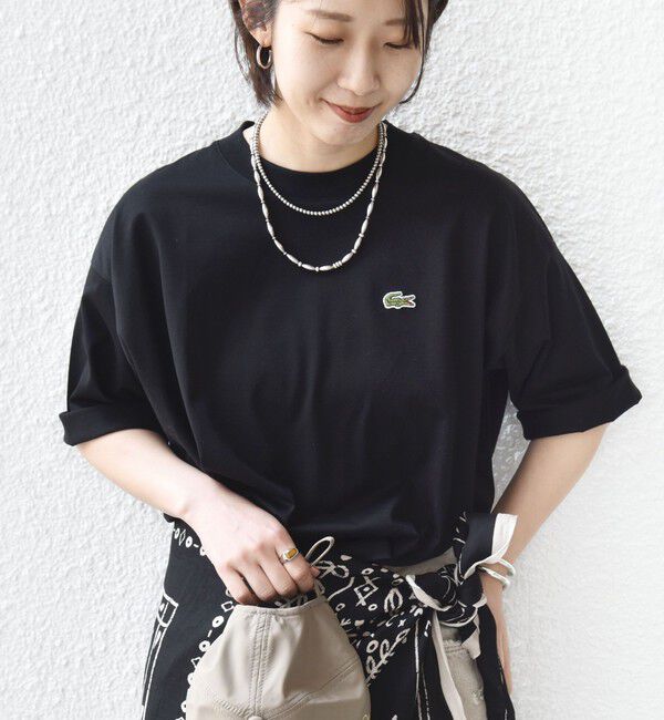 SHIPS for women「《一部追加》【SHIPS別注】LACOSTE:〈手洗い可能〉五分袖 TEE」|Tシャツ・カットソー|