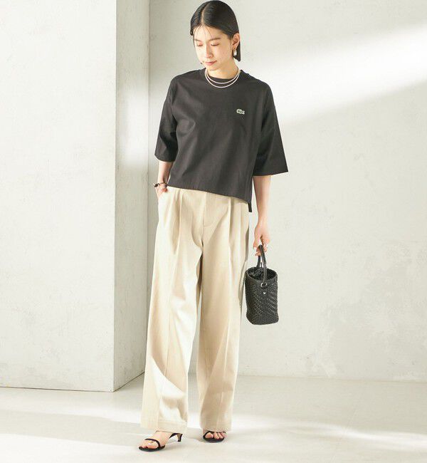 SHIPS for women「《一部追加》【SHIPS別注】LACOSTE:〈手洗い可能〉五分袖 TEE」|Tシャツ・カットソー|
