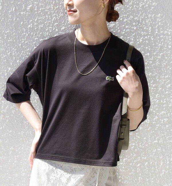 SHIPS for women「《一部追加》【SHIPS別注】LACOSTE:〈手洗い可能〉五分袖 TEE」|Tシャツ・カットソー|