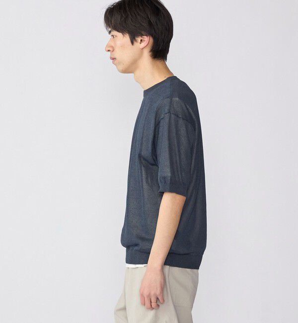 SHIPS「SHIPS: 〈手洗い可能〉和紙 クルーネック ニット Tシャツ」|Tシャツ・カットソー|