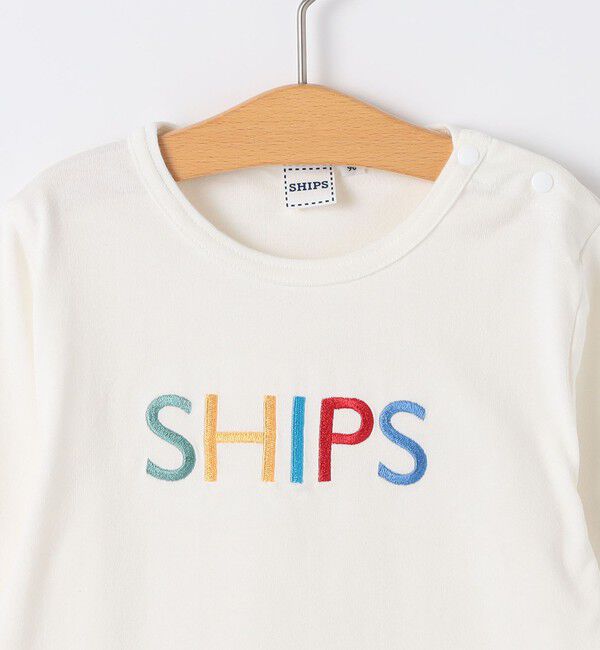 SHIPS KIDS「SHIPS KIDS:80～90cm /ベビー ロゴ ロングスリーブ Tシャツ」|Tシャツ・カットソー|