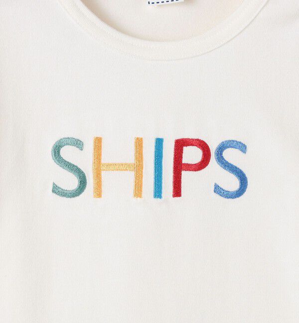 SHIPS KIDS「SHIPS KIDS:80～90cm /ベビー ロゴ ロングスリーブ Tシャツ」|Tシャツ・カットソー|