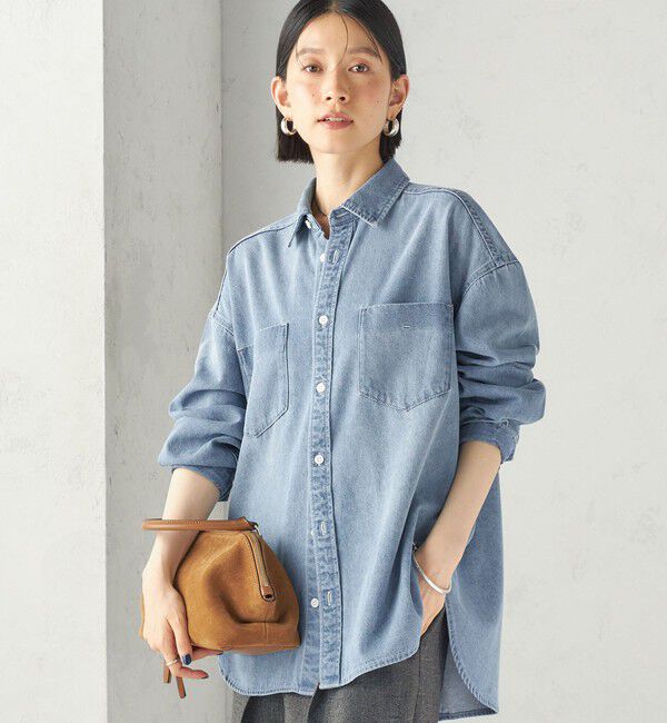 SHIPS for women「《予約》〈洗濯機可能〉7.8 oz デニム オーバー シャツ 」|シャツ・ブラウス|