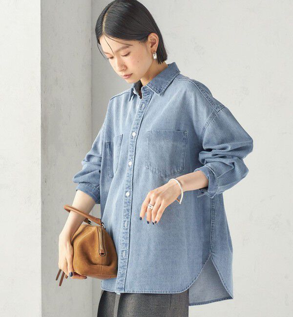 SHIPS for women「《予約》〈洗濯機可能〉7.8 oz デニム オーバー シャツ 」|シャツ・ブラウス|
