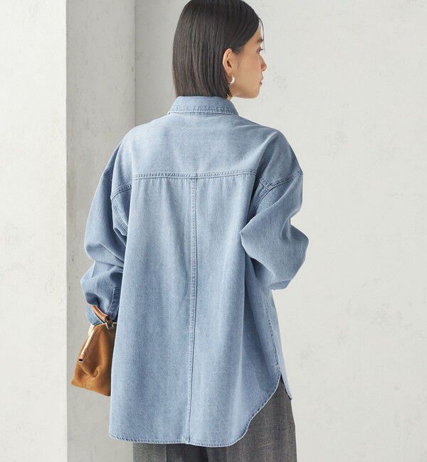 SHIPS for women「《予約》〈洗濯機可能〉7.8 oz デニム オーバー シャツ 」|シャツ・ブラウス|