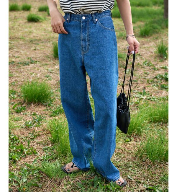 OUTDOOR PRODUCTS Usual Things「≪予約 追加≫ULTサマーデニムハイライズルーズ5PKT BLUE/NAVY」|デニム|