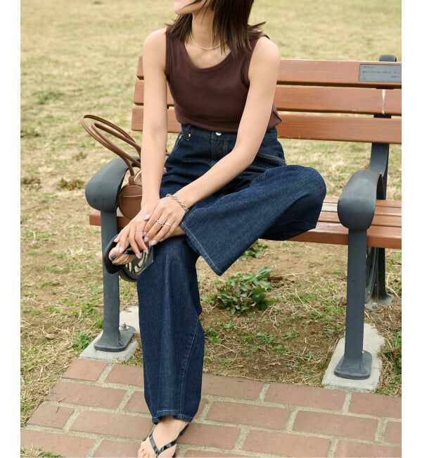 OUTDOOR PRODUCTS Usual Things「≪予約 追加≫ULTサマーデニムハイライズルーズ5PKT BLUE/NAVY」|デニム|