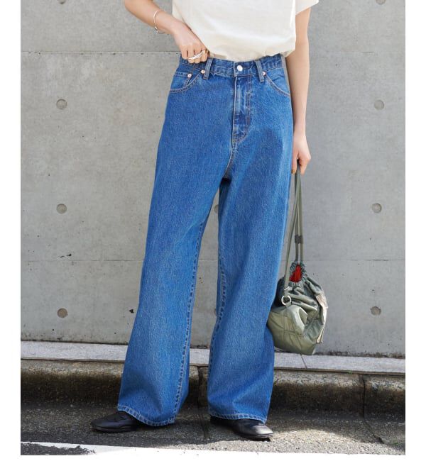 OUTDOOR PRODUCTS Usual Things「≪予約 追加≫ULTサマーデニムハイライズルーズ5PKT BLUE/NAVY」|デニム|