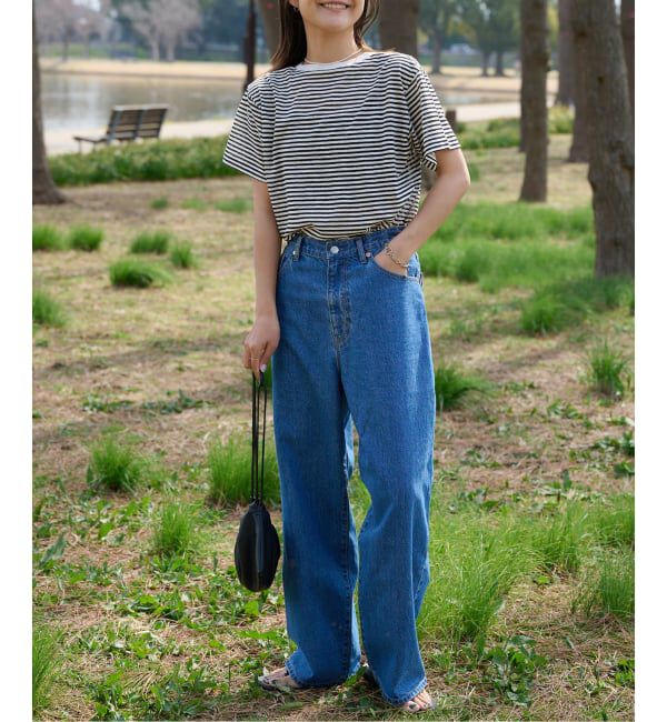 OUTDOOR PRODUCTS Usual Things「≪予約 追加≫ULTサマーデニムハイライズルーズ5PKT BLUE/NAVY」|デニム|