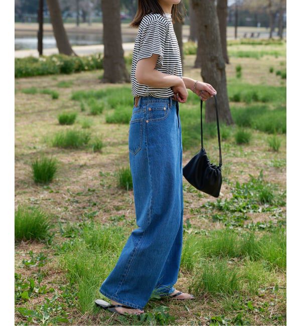 OUTDOOR PRODUCTS Usual Things「≪予約 追加≫ULTサマーデニムハイライズルーズ5PKT BLUE/NAVY」|デニム|
