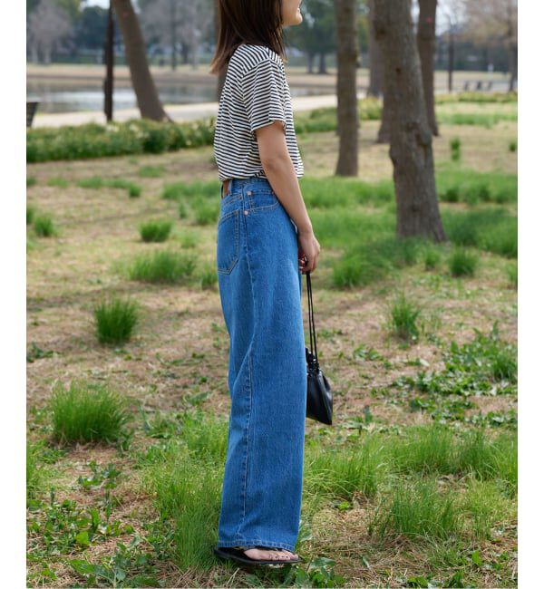 OUTDOOR PRODUCTS Usual Things「≪予約 追加≫ULTサマーデニムハイライズルーズ5PKT BLUE/NAVY」|デニム|
