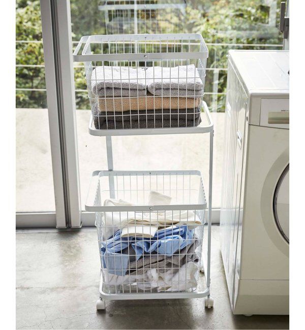 journal standard Furniture「《WEB限定》【tower/タワー】 ランドリーワゴン+バスケット」|トイレタリー・ランドリーグッズ|