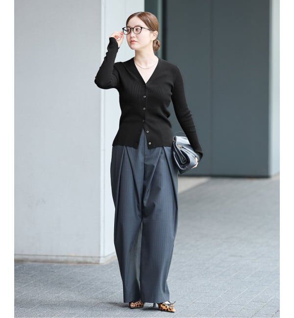 IENA「《予約/手洗い可》ECO SPLASH Vカーディガン」|カーディガン|