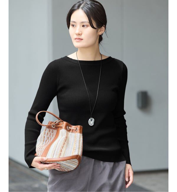 IENA「《予約/手洗い可》ECO SPLASH ボートネックプルオーバー」|ニット・セーター|