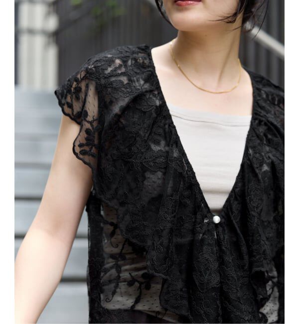 IENA「《新色あり/追加予約》スカラレース ラッフルベスト」|ベスト・ジレ|