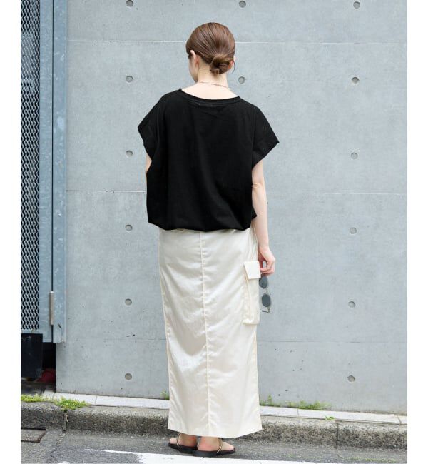 IENA「《追加予約/接触冷感》フレンチタックスリーブ ドロストTシャツ」|Tシャツ・カットソー|