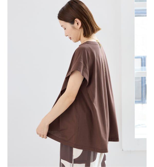 IENA「《追加予約/接触冷感》フレンチタックスリーブ ドロストTシャツ」|Tシャツ・カットソー|
