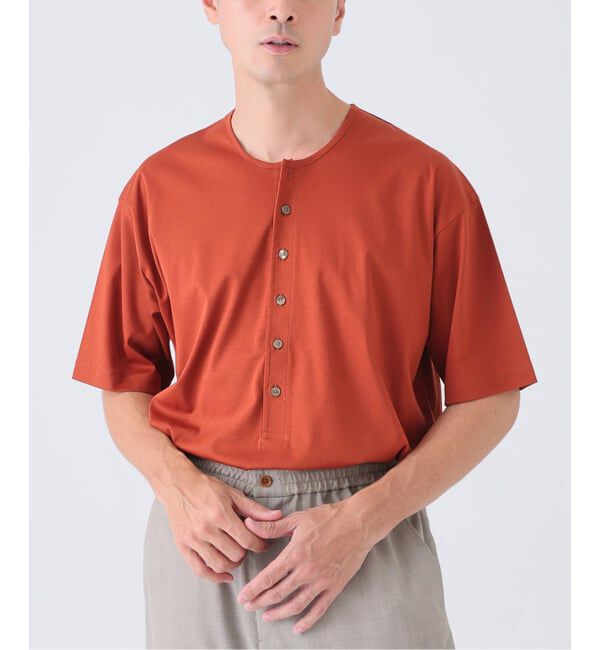 EDIFICE「Albini（アルビニ） DEEP LINE ヘンリーネックシャツ」|Tシャツ・カットソー|オレンジ