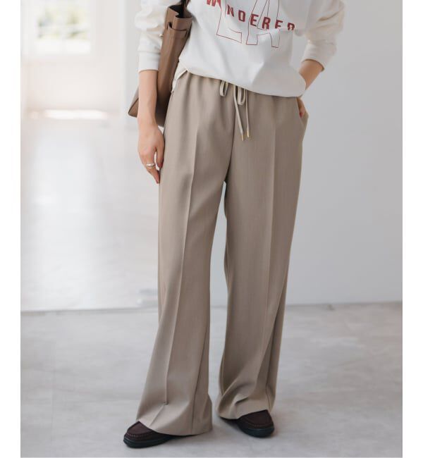 Spick and Span「《手洗い可 / 追加》P/Wイージースラックスパンツ」|スラックス|ベージュ