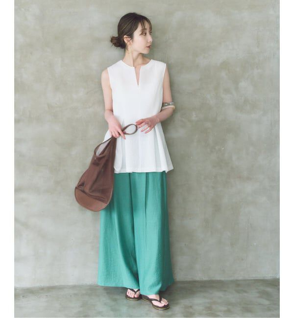 NOBLE「【洗える】ミックスシアーノイズペプラムブラウス」|シャツ・ブラウス|