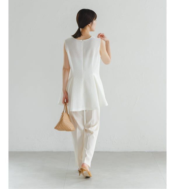NOBLE「【洗える】ミックスシアーノイズペプラムブラウス」|シャツ・ブラウス|