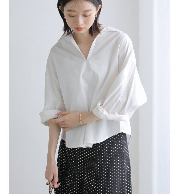  「【洗える】TICCA/ティッカ スキッパーシャツ」|シャツ・ブラウス|ホワイト