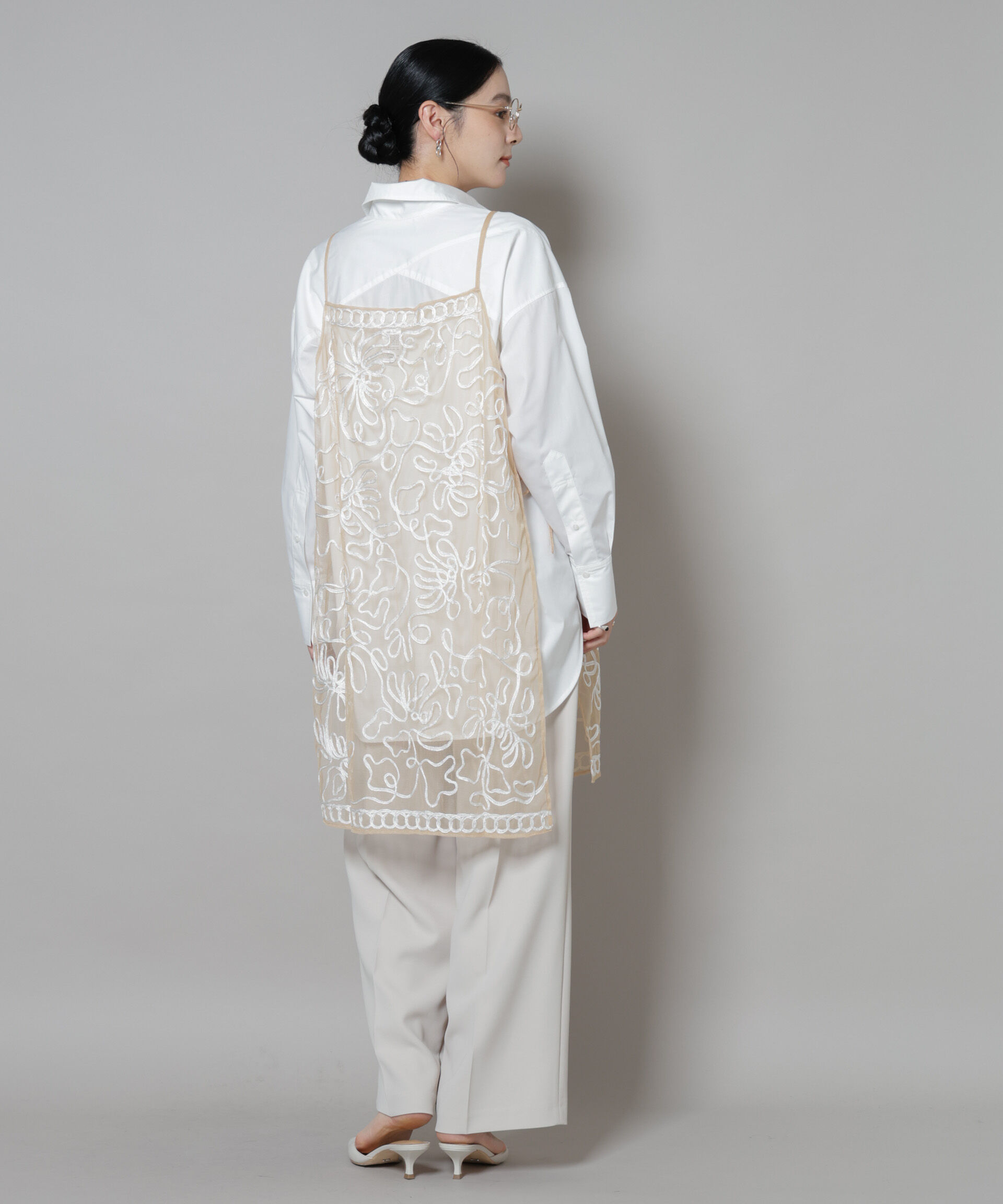 nano･universe「Sara mallika/TULLETAPEEMBRIODERY CAMI DRESS」|ワンピース|