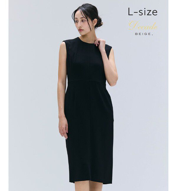 BEIGE,「【洗える・L-size】CINDY / クルーネックノースリーブワンピース」|ワンピース|Black x Black