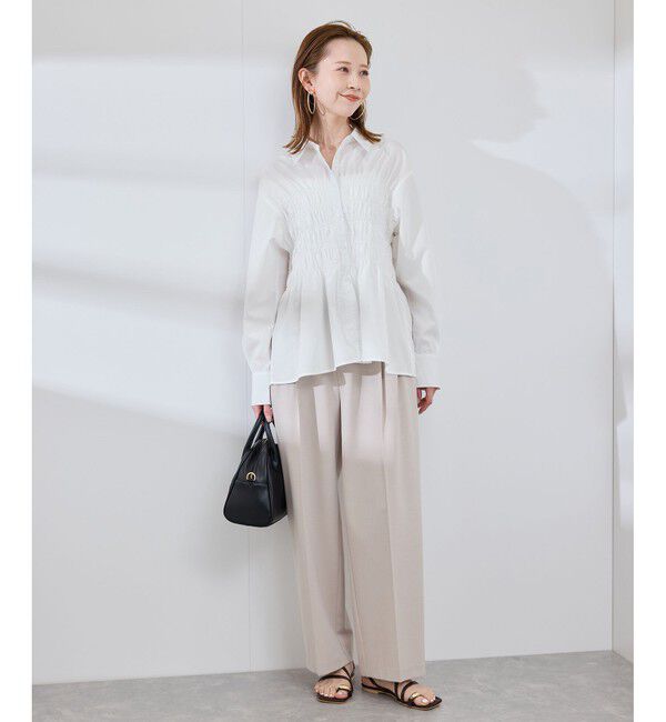 Rope&rsquo;Picnic「【WEB限定】【emur/エミュール】シャーリングシャツ」|シャツ・ブラウス|