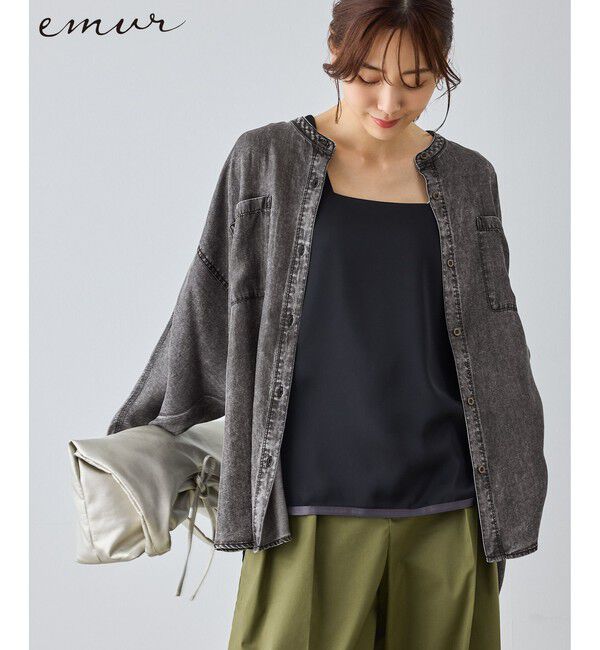 Rope&rsquo;Picnic「【emur/エミュール】パウダーシルクデニムドルマンブラウス/セットアップ」|シャツ・ブラウス|スミクロ(05)
