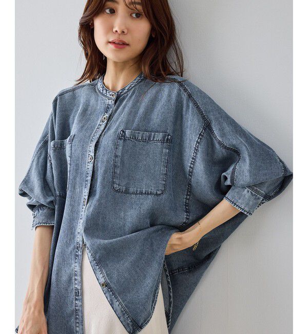 Rope&rsquo;Picnic「【emur/エミュール】パウダーシルクデニムドルマンブラウス/セットアップ」|シャツ・ブラウス|