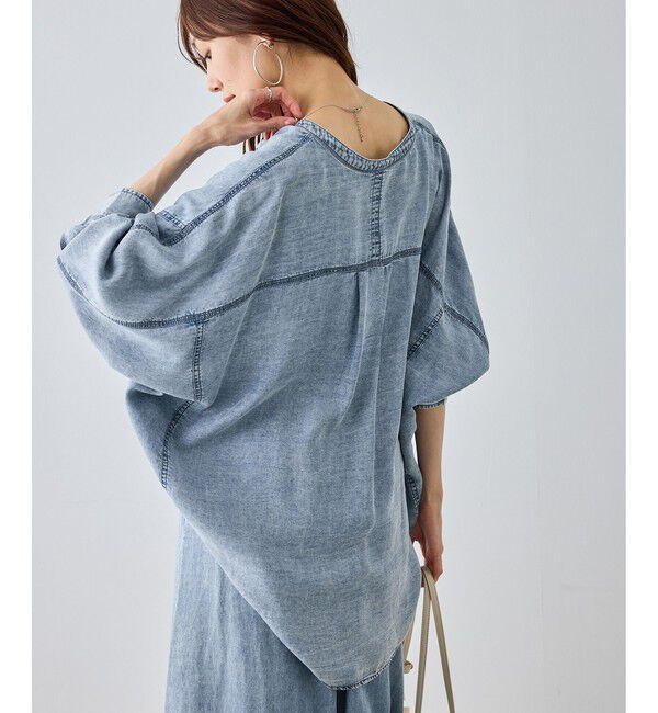 Rope&rsquo;Picnic「【emur/エミュール】パウダーシルクデニムドルマンブラウス/セットアップ」|シャツ・ブラウス|