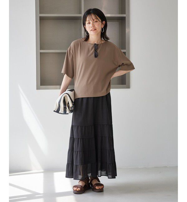 Rope&rsquo;Picnic「【一部店舗限定】ジョーゼットTeeブラウス/UVケア・接触冷感・防シワ」|シャツ・ブラウス|