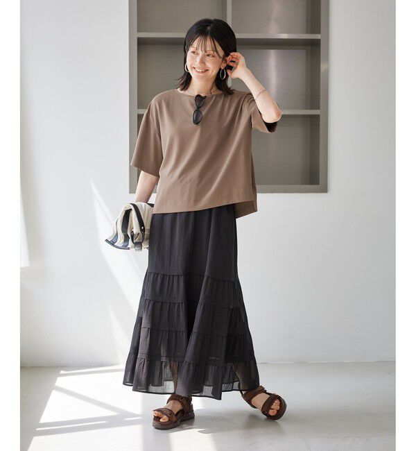 Rope&rsquo;Picnic「【一部店舗限定】ジョーゼットTeeブラウス/UVケア・接触冷感・防シワ」|シャツ・ブラウス|