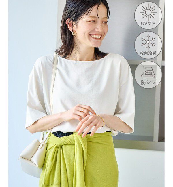 Rope&rsquo;Picnic「【一部店舗限定】ジョーゼットTeeブラウス/UVケア・接触冷感・防シワ」|シャツ・ブラウス|オフホワイト(15)