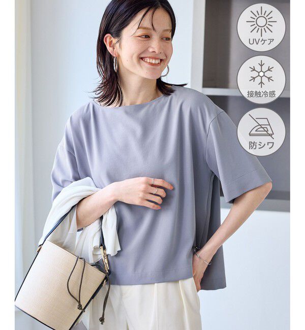 Rope&rsquo;Picnic「【一部店舗限定】ジョーゼットTeeブラウス/UVケア・接触冷感・防シワ」|シャツ・ブラウス|サックス(48)